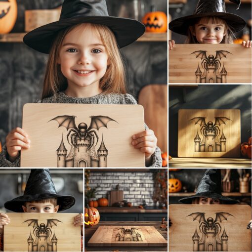 Halloween Laser Engraving File Bundle, Spooky Charcuterie Board