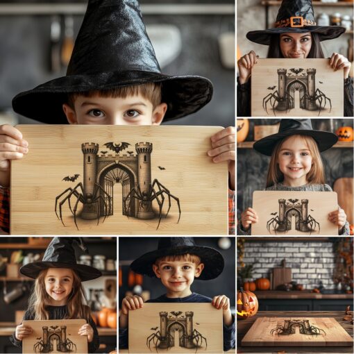 Halloween Laser Engraving File Bundle, Spooky Charcuterie Board