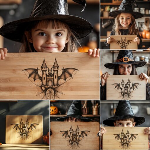 Halloween Laser Engraving File Bundle, Spooky Charcuterie Board