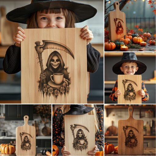 Halloween Laser Engraving File Bundle, Spooky Charcuterie Board