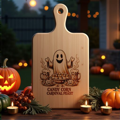 Halloween Laser Engraving File, Charcuterie Board, Candy Corn