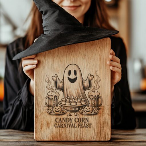 Halloween Laser Engraving File, Charcuterie Board, Candy Corn