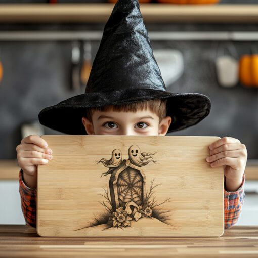 Halloween Laser Engraving File for Charcuterie Board, Spooky