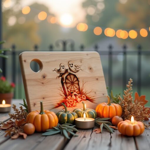Halloween Laser Engraving File for Charcuterie Board, Spooky