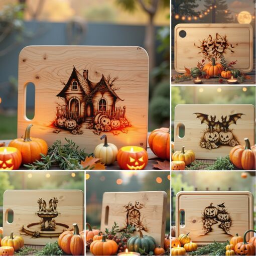 Halloween Laser Engraving File for Charcuterie Boards, 6