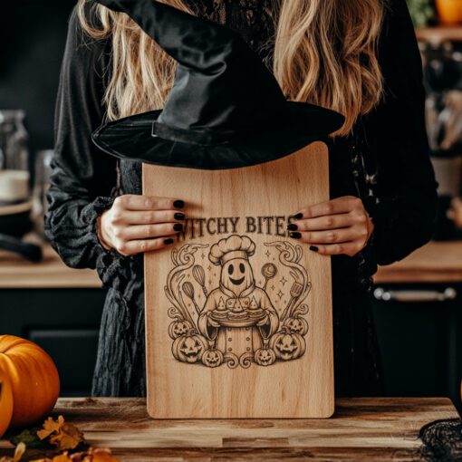 Halloween Laser Engraving File for Witch Charcuterie Board,