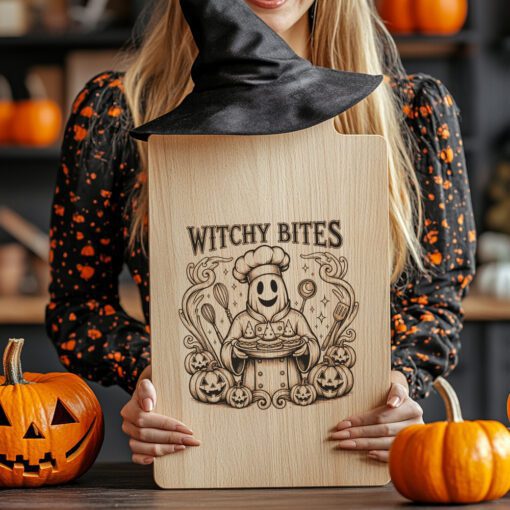 Halloween Laser Engraving File for Witch Charcuterie Board,