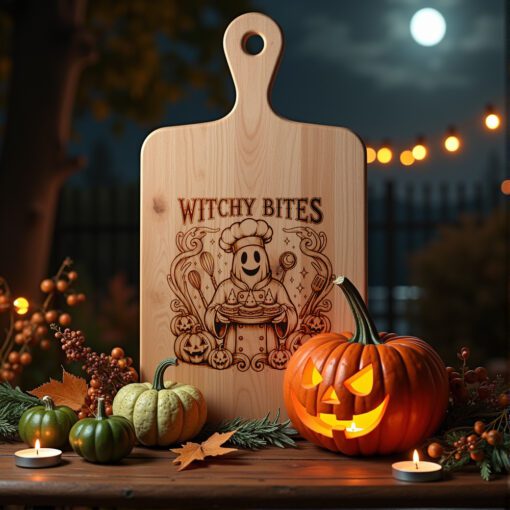 Halloween Laser Engraving File for Witch Charcuterie Board,