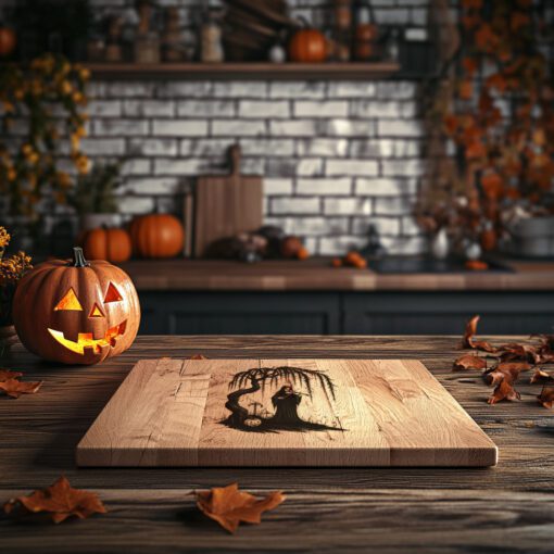 Halloween Laser Engraving File, Gothic Charcuterie Board, Phantom