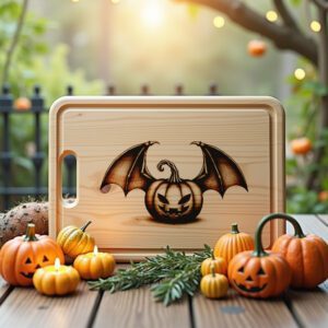 Halloween Pumpkin Cat Laser Engraving File, Spooky Charcuterie