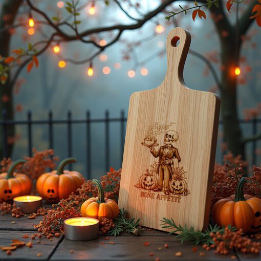Halloween Skeleton Waiter Laser Engraving File, Spooky Charcuterie