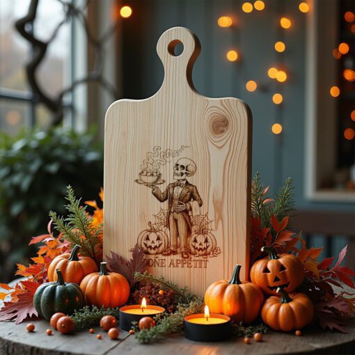 Halloween Skeleton Waiter Laser Engraving File, Spooky Charcuterie