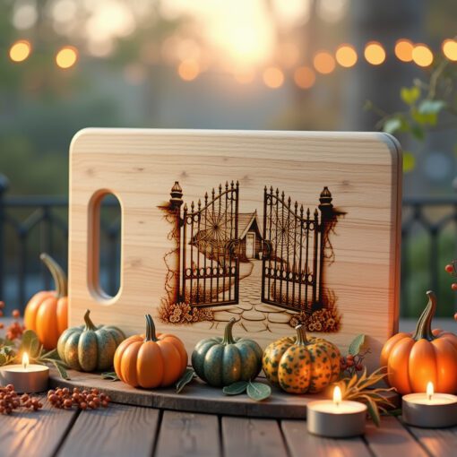 Halloween Spider Web Charcuterie Board, Gothic Garden Gate