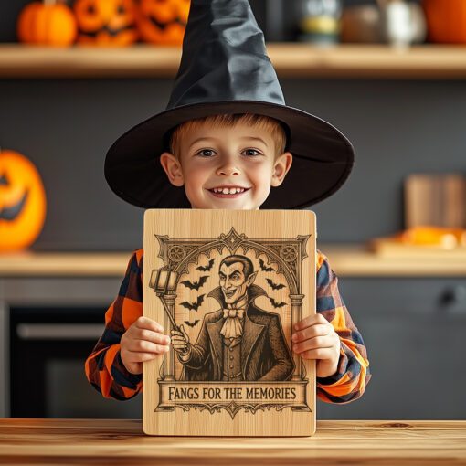 Halloween Vampire Charcuterie Board Laser Engraving File, Spooky
