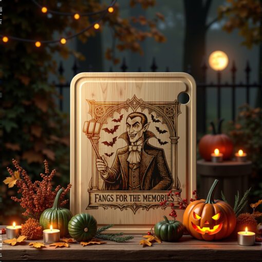 Halloween Vampire Charcuterie Board Laser Engraving File, Spooky