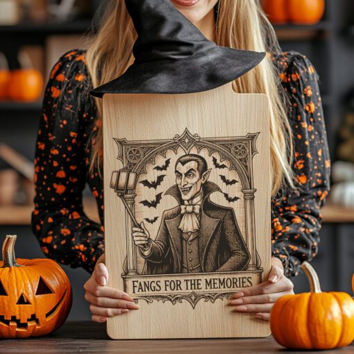 Halloween Vampire Charcuterie Board Laser Engraving File, Spooky