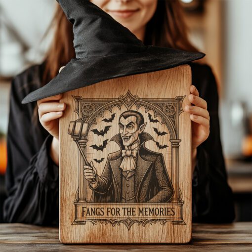 Halloween Vampire Charcuterie Board Laser Engraving File, Spooky