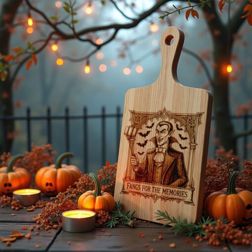 Halloween Vampire Charcuterie Board Laser Engraving File, Spooky