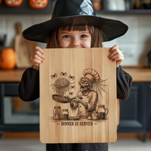 Zombie Chef Halloween Laser Engraving File, Spooky Charcuterie