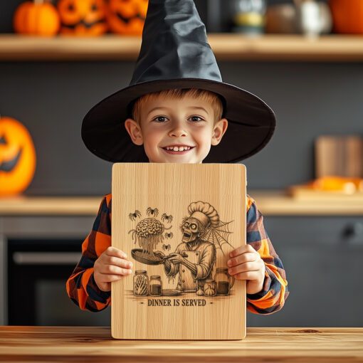 Zombie Chef Halloween Laser Engraving File, Spooky Charcuterie