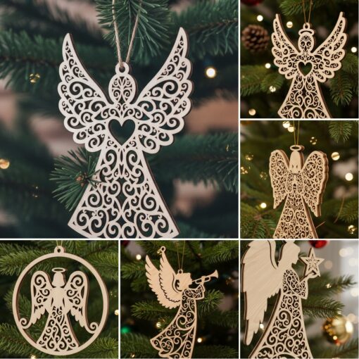 Angel Christmas Ornament Bundle, Laser Files for Holiday