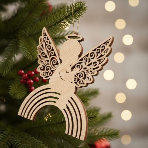 Angel Christmas Ornament Bundle, Laser Ready Tree Decorations,
