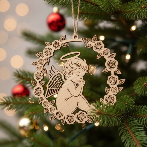 Angel Christmas Ornament Bundle, Laser Ready Tree Decorations,