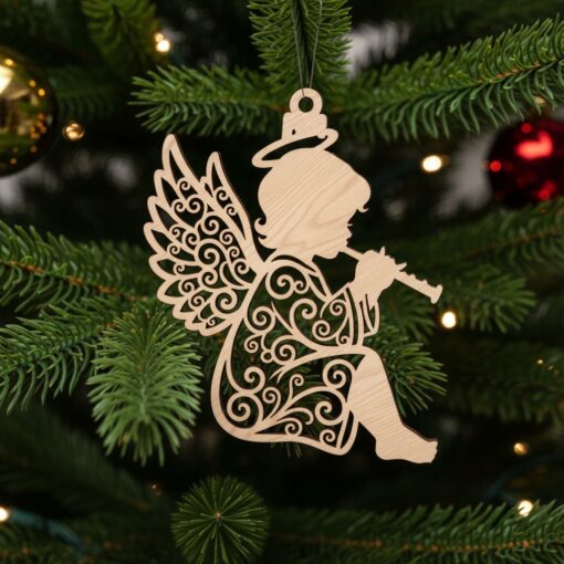Angel Christmas Ornament Bundle, Laser Ready Tree Decorations,