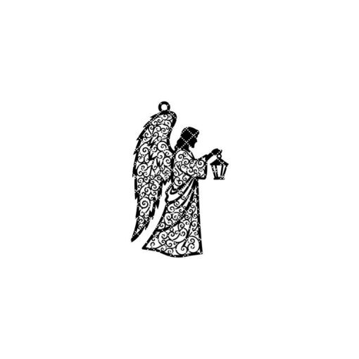 Angel Ornament Laser File, Christmas Angel with Lantern