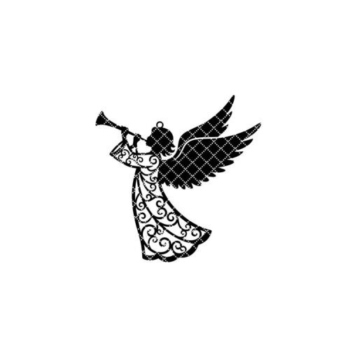 Angel Ornament Laser File, Christmas Trumpet Angel, Digital