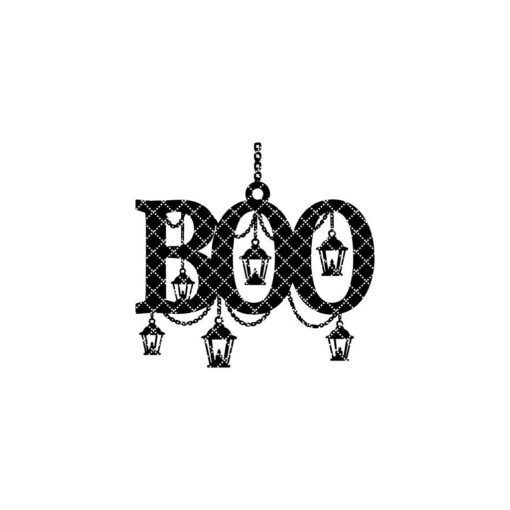 Boo Silhouette Halloween Ornament Laser File, Spooky Lantern