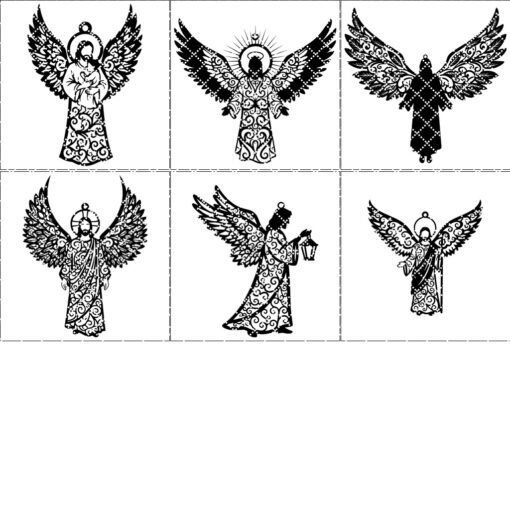 Paquete de adornos navideños cristianos, 6 diseños religiosos, alas de ángel, decoración para el árbol. - Imagen 7