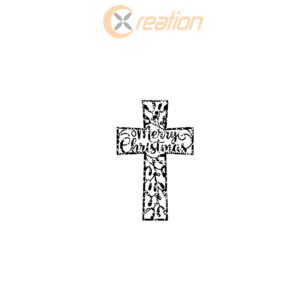 Christmas Cross Door Hanger, Laser Mistletoe Sign, Christian