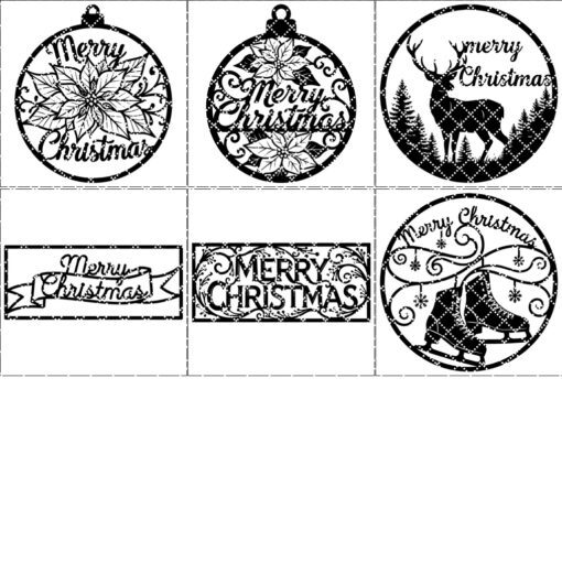 Christmas Door Hanger Bundle, 6 Laser Designs for