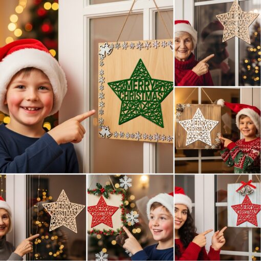 Christmas Door Hanger Bundle, Laser Files for Holiday