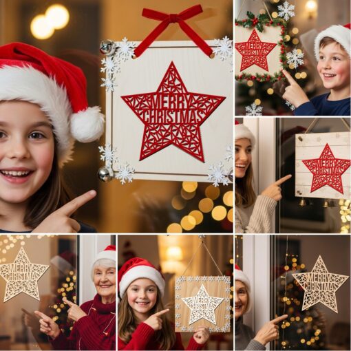 Christmas Door Hanger Bundle, Laser Files for Holiday