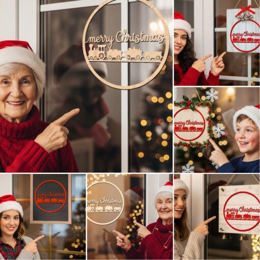 Christmas Door Hanger Bundle, Laser Files for Holiday