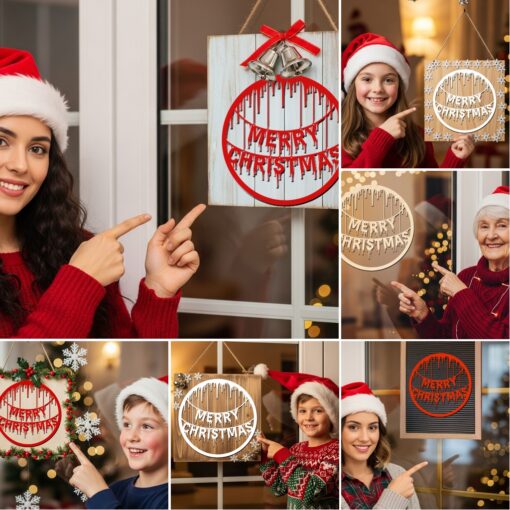 Christmas Door Hanger Bundle, Laser Files for Holiday
