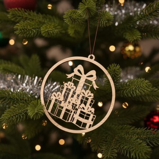Paquete de adornos láser navideños, 8 archivos festivos para decoración navideña, manualidades Glowforge - Imagen 4