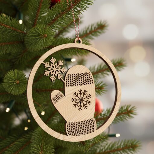 Paquete de adornos láser navideños, 8 archivos festivos para decoración navideña, manualidades Glowforge - Imagen 5