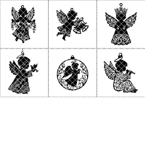 Paquete de adornos láser navideños, Juego de decoración para árbol de ángel, Decoraciones navideñas CNC - Imagen 7