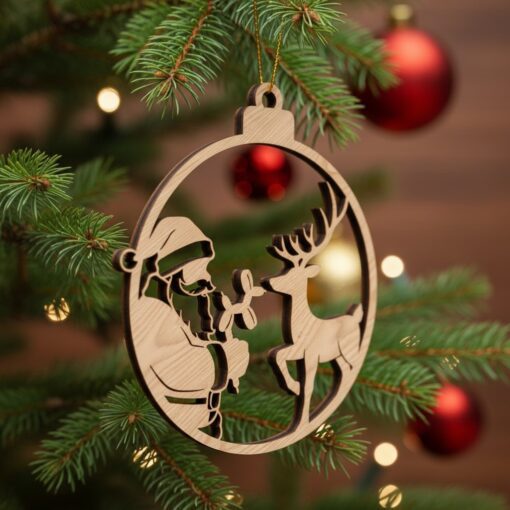 Christmas Ornament Bundle, 8 Funny Santa Reindeer Designs