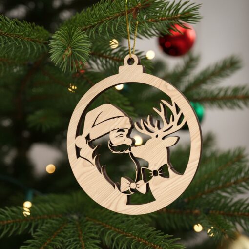 Christmas Ornament Bundle for Glowforge, Santa and Reindeer