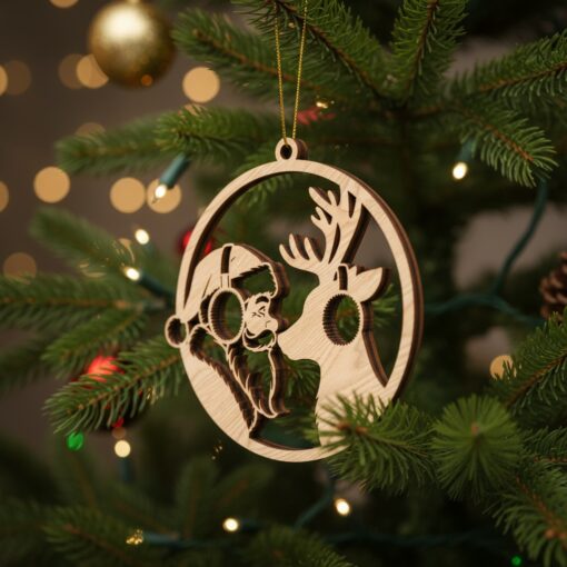 Christmas Ornament Bundle for Glowforge, Santa and Reindeer