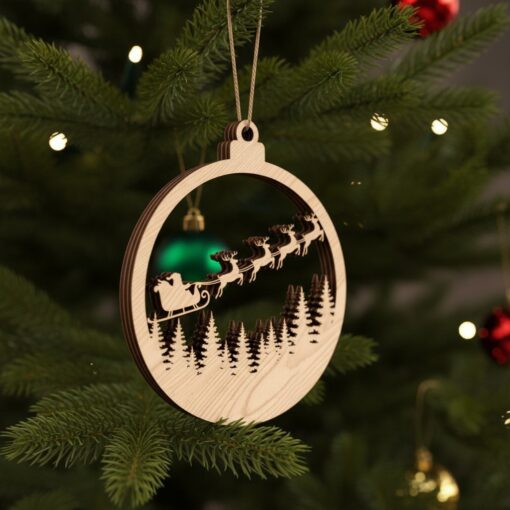 Christmas Ornament Bundle for Glowforge, Santa and Reindeer