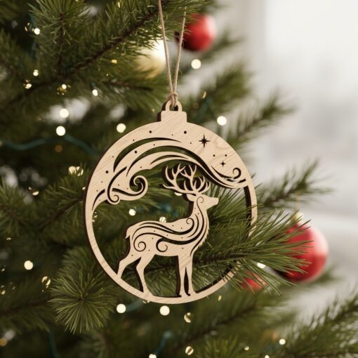 Christmas Ornament Bundle for Glowforge, Santa and Reindeer