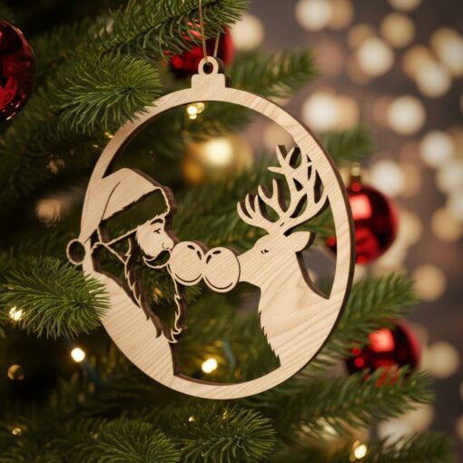 Christmas Ornament Bundle for Glowforge, Santa and Reindeer