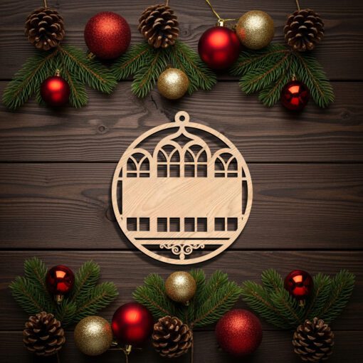 Christmas Ornament Digital Design, Architectural Window Theme, Personalized