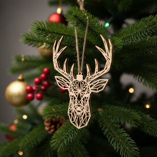Bundle di file laser per decorazioni natalizie, Set di 6 design per addobbi dell'albero di Natale - immagine 5
