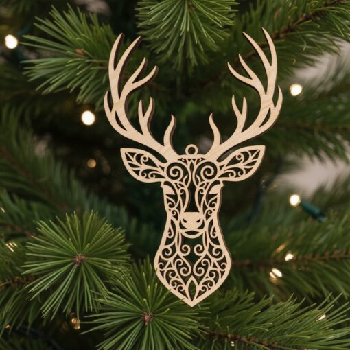 Bundle di file laser per decorazioni natalizie, Set di 6 design per addobbi dell'albero di Natale - immagine 6